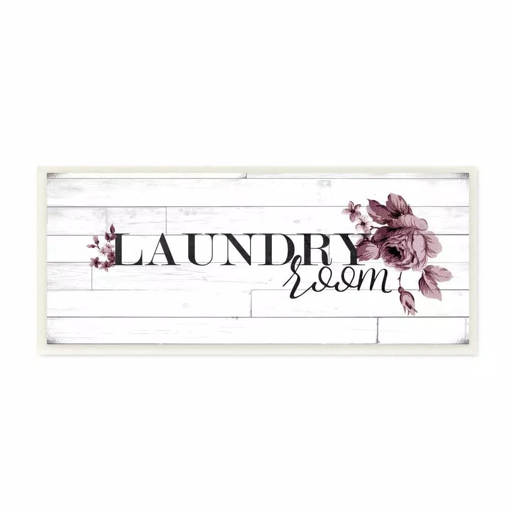 Stupell Industries 7 in. x 17 in. Vintage Chic Laundry Room Wood Wall Art by Ashley Hutchins