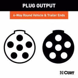 CURT 6-Way Round Trailer Connector Plug & Socket Kit with Hardware thumbnail 4