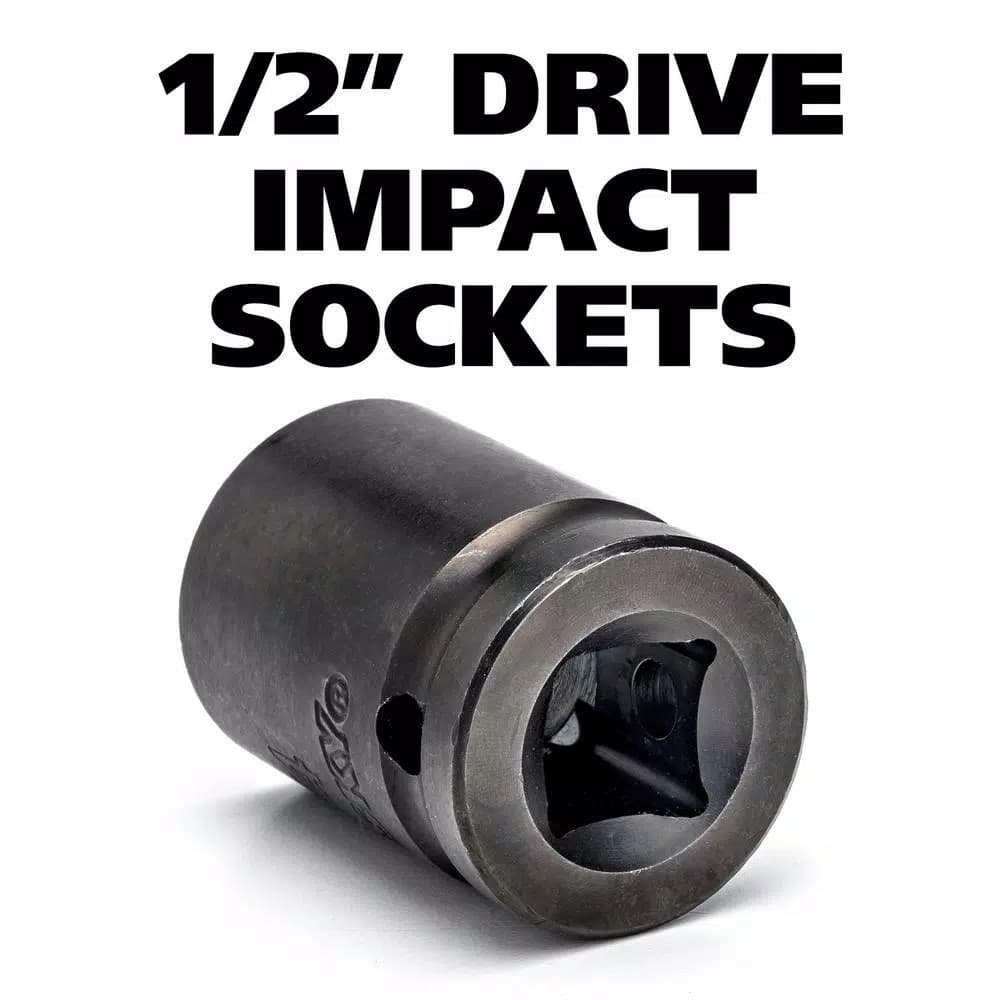 Husky 64-Piece 1/2 in. Drive SAE and Metric Impact Socket Set
