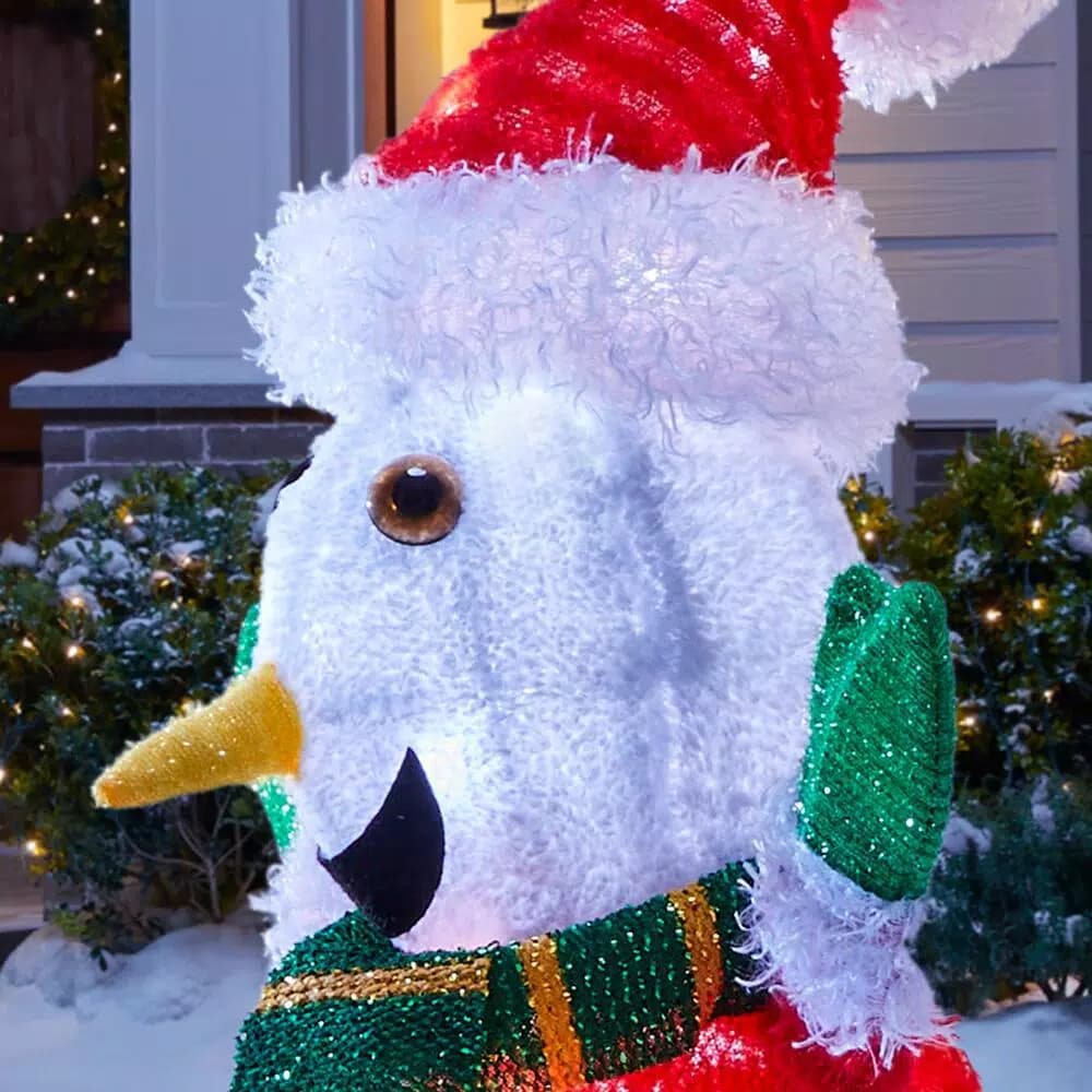 Home Accents Holiday 4 ft LED Penguin and Skating Snowman Yard Decoration