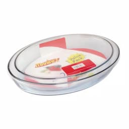 Marinex Terrina 2-Piece Oval Borosilicate Glass Roaster Set thumbnail 2