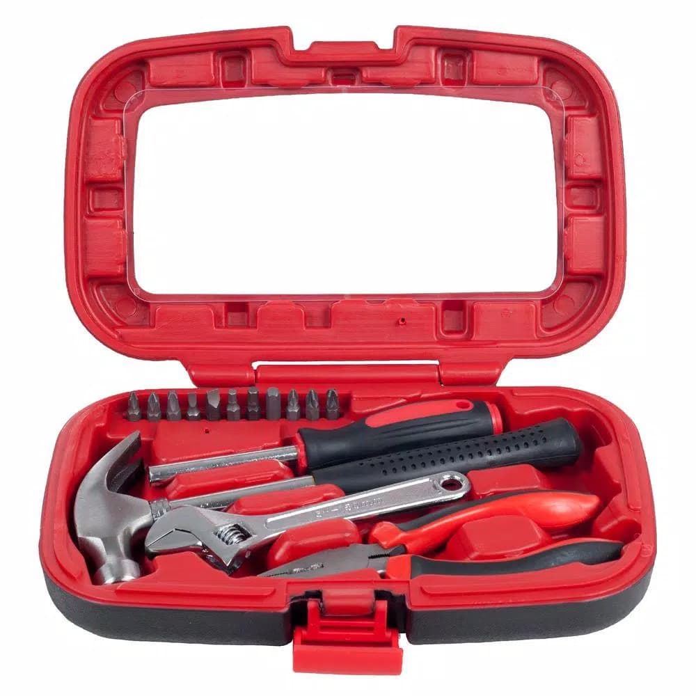 Stalwart 15-Piece Multipurpose Hand Tool Kit for Car, Home, and Office