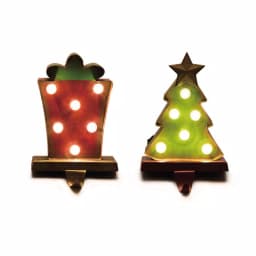 Glitzhome Marquee LED Tree and Gift Box Stocking Holder Set of 2 thumbnail 1
