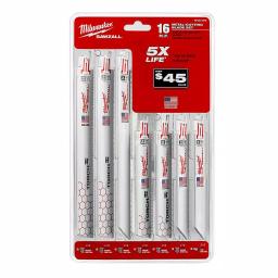 Milwaukee 61-Piece SAWZALL Metal Cutting Reciprocating Blade & SHOCKWAVE Impact Driver Bit Set thumbnail 4