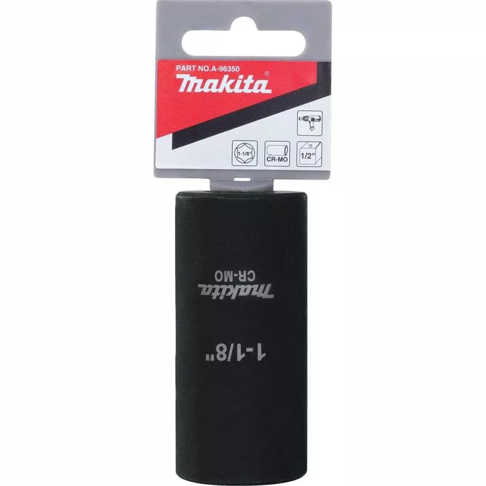 Makita 1/2 in. Drive 1-1/8 in. Deep Well Impact Socket, CR-MO Steel
