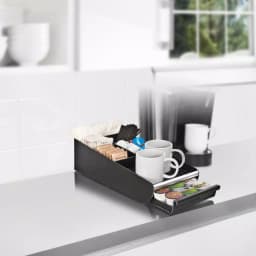 Mind Reader Vesta Coffee 18-Capacity K-Cup Storage Drawer & 7-Compartment Condiment Organizer, Black thumbnail 1
