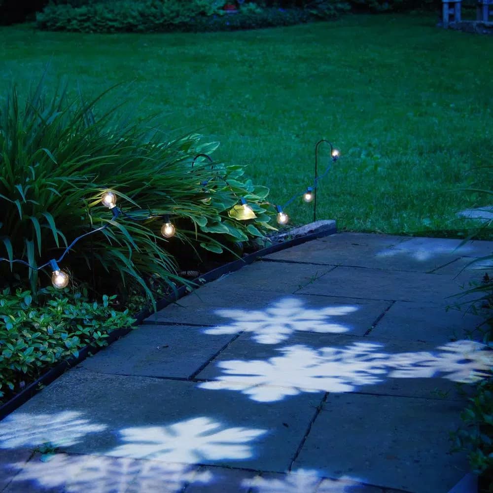 LUMABASE LED White Snowflake Projector Light - Rotating Indoor/Outdoor Holiday Decor