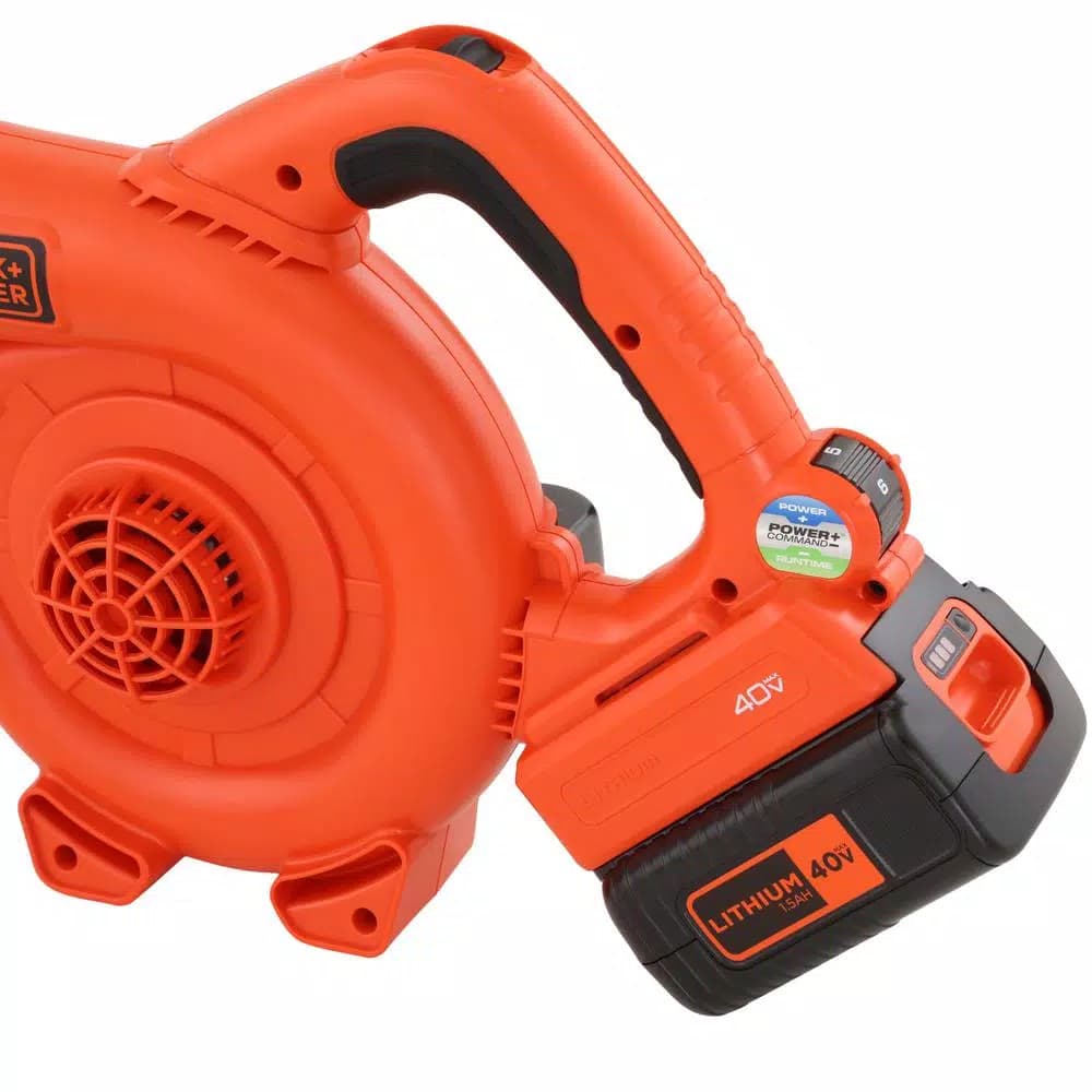 BLACK+DECKER 40V MAX Cordless Handheld Leaf Sweeper, 120 MPH, 90 CFM, with 1.5 Ah Battery and Charger