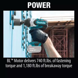 Makita 18V LXT Brushless Cordless High Torque 1/2 in. Square Drive Impact Wrench with 5.0 Ah Battery thumbnail 10