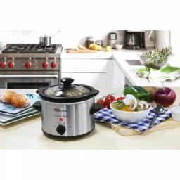 Elite 1.5 Qt. Stainless Steel Mini Slow Cooker with Removable Stoneware Pot thumbnail 6