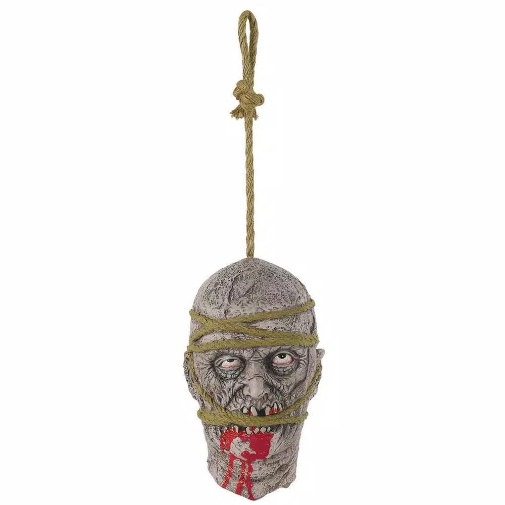 Amscan 11 in. Halloween Zombie Hanging Head Prop with Rope