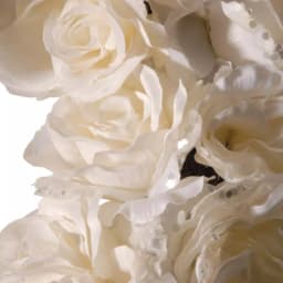 National Tree Company 9.5 in. White Rose Heart Wreath - Handcrafted Fabric Flower Decoration thumbnail 2