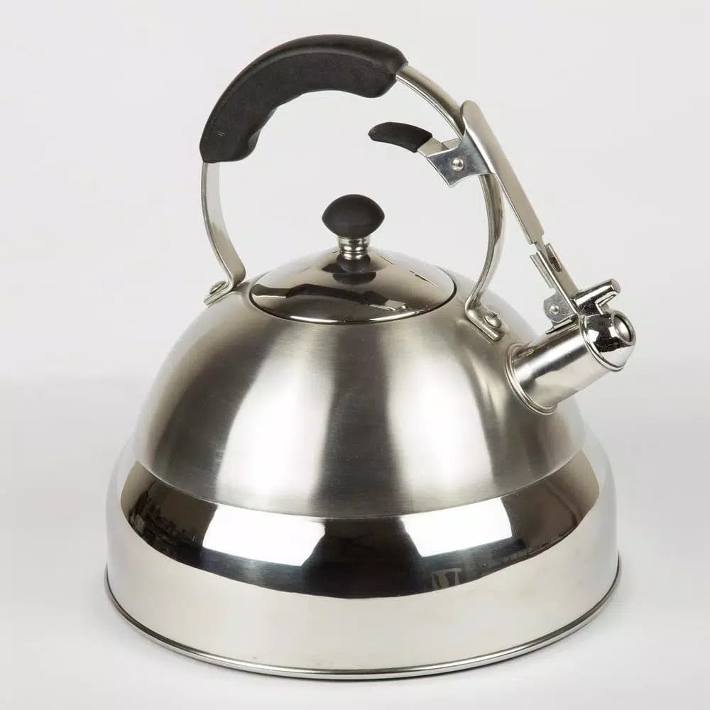 Creative Home Saturn 11.2-Cup Stainless Steel Whistling Tea Kettle, Silver