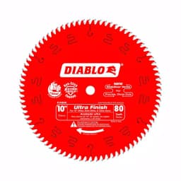 Diablo 10 in. x 80-Teeth Ultra Finish Carbide Circular Saw Blade thumbnail 1