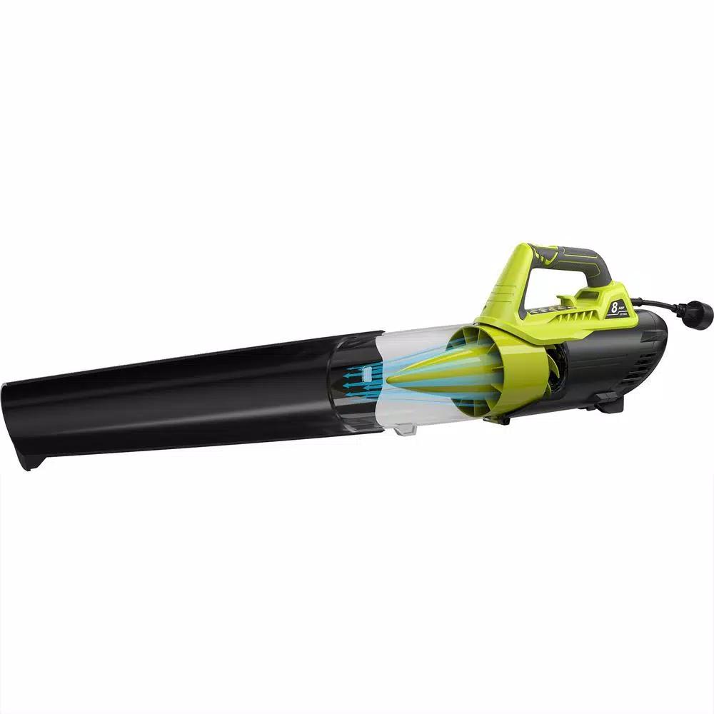 RYOBI 8 Amp Electric Jet Fan Blower, 135 MPH, 440 CFM, 2-Speed Handheld Leaf Blower (Refurbished)