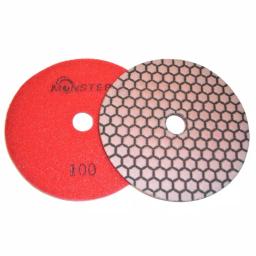 Monster 5 in. Honeycomb Dry Diamond Polishing Pad Set with Back Holder, 8-Piece Kit thumbnail 5