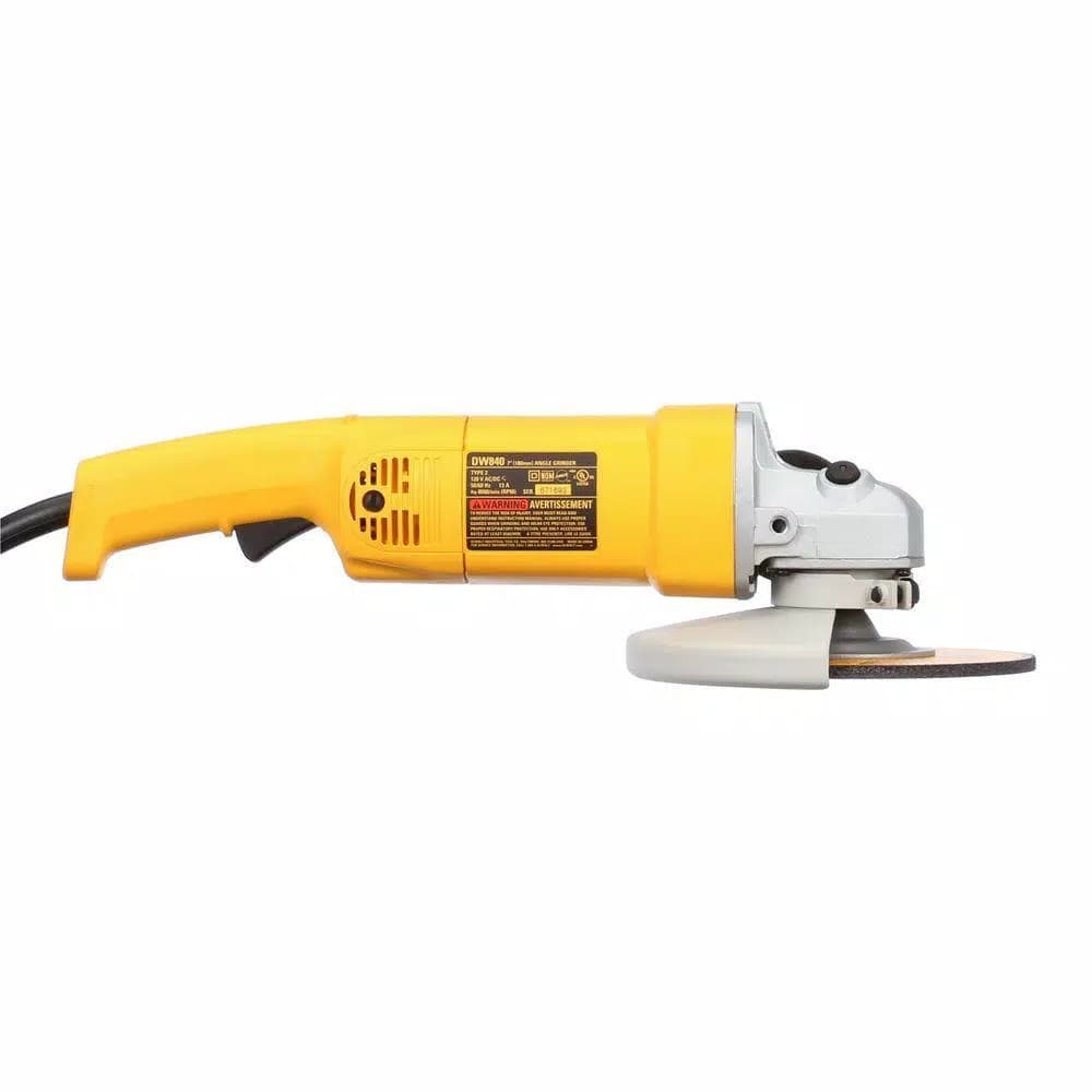 DEWALT 7 in. Heavy Duty Angle Grinder, 13 Amp, 8000 rpm with Bag and Wheels