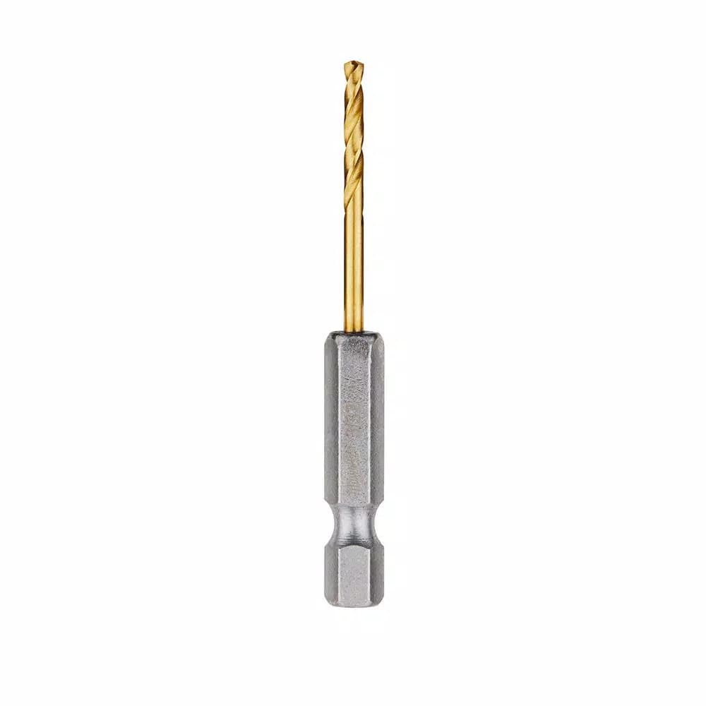 Milwaukee SHOCKWAVE 3/32 in. Titanium Drill Bit with Red Helix, 1/4 in. Hex Shank