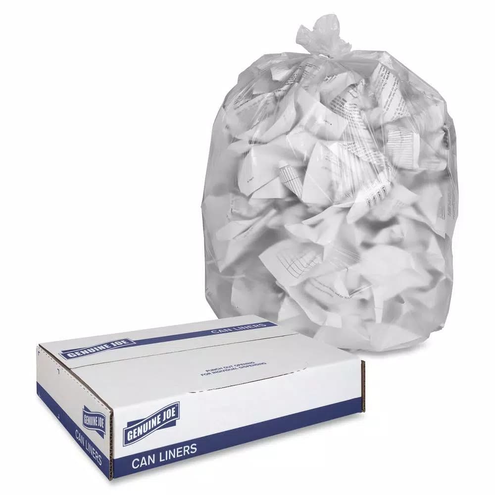 Genuine Joe 56 Gal. High-Density Can Liners, Clear, 200-Count