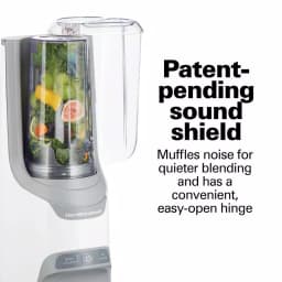 Hamilton Beach Power Blender Plus 20 oz. Personal Blender with Sound Shield, 800W Peak Power, White thumbnail 8