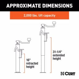 CURT Swivel Bracket-Mount Trailer Jack with Top Handle, 2,000 lbs. Capacity, 15 in. Travel thumbnail 3