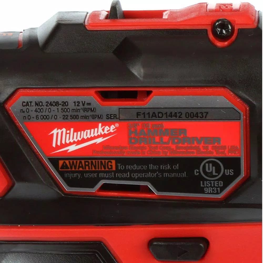 Milwaukee M12 12V Lithium-Ion Cordless 3/8 in. Hammer Drill/Driver Kit with Two 1.5 Ah Batteries and Hard Case
