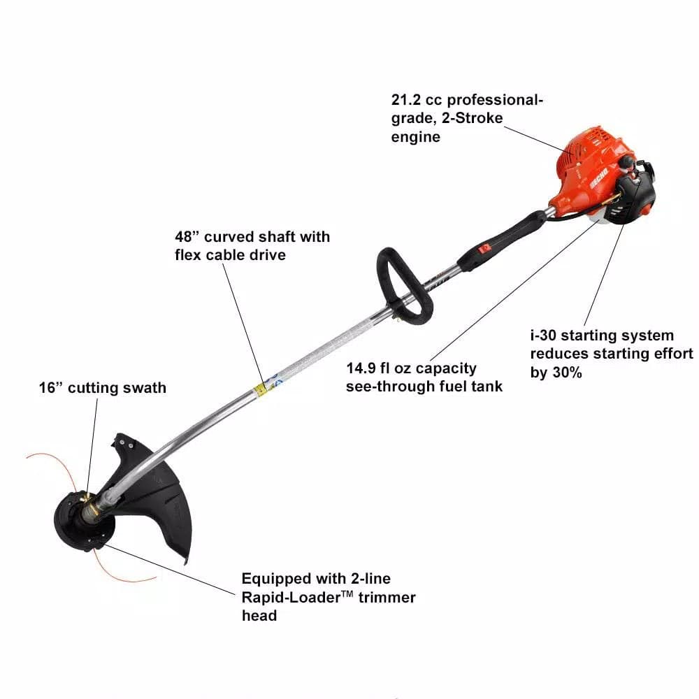 ECHO GT-225 21.2 cc Gas 2-Stroke Curved Shaft String Trimmer
