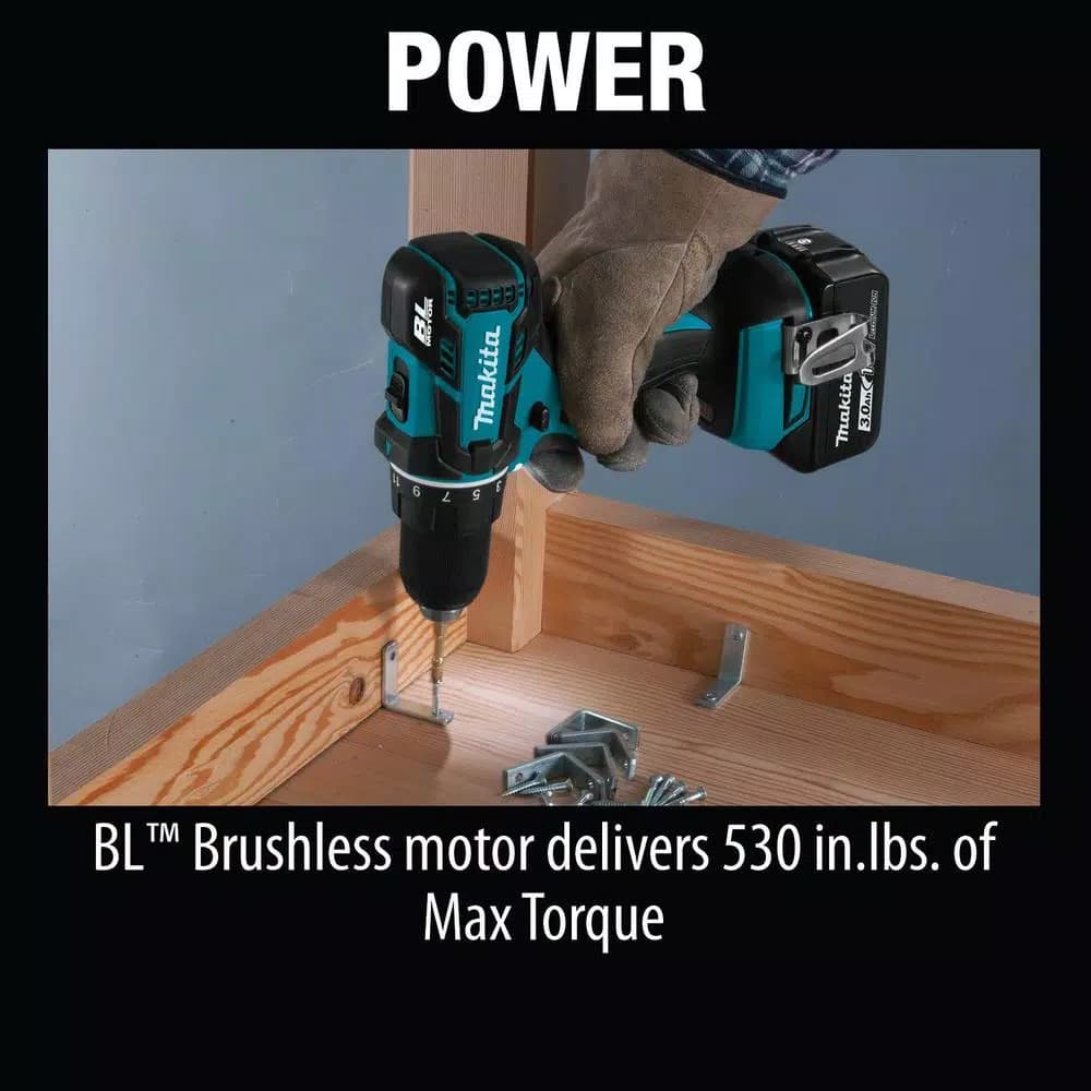 Makita 18V LXT Brushless 1/2 in. Driver-Drill Kit with 3.0Ah Battery and Charger