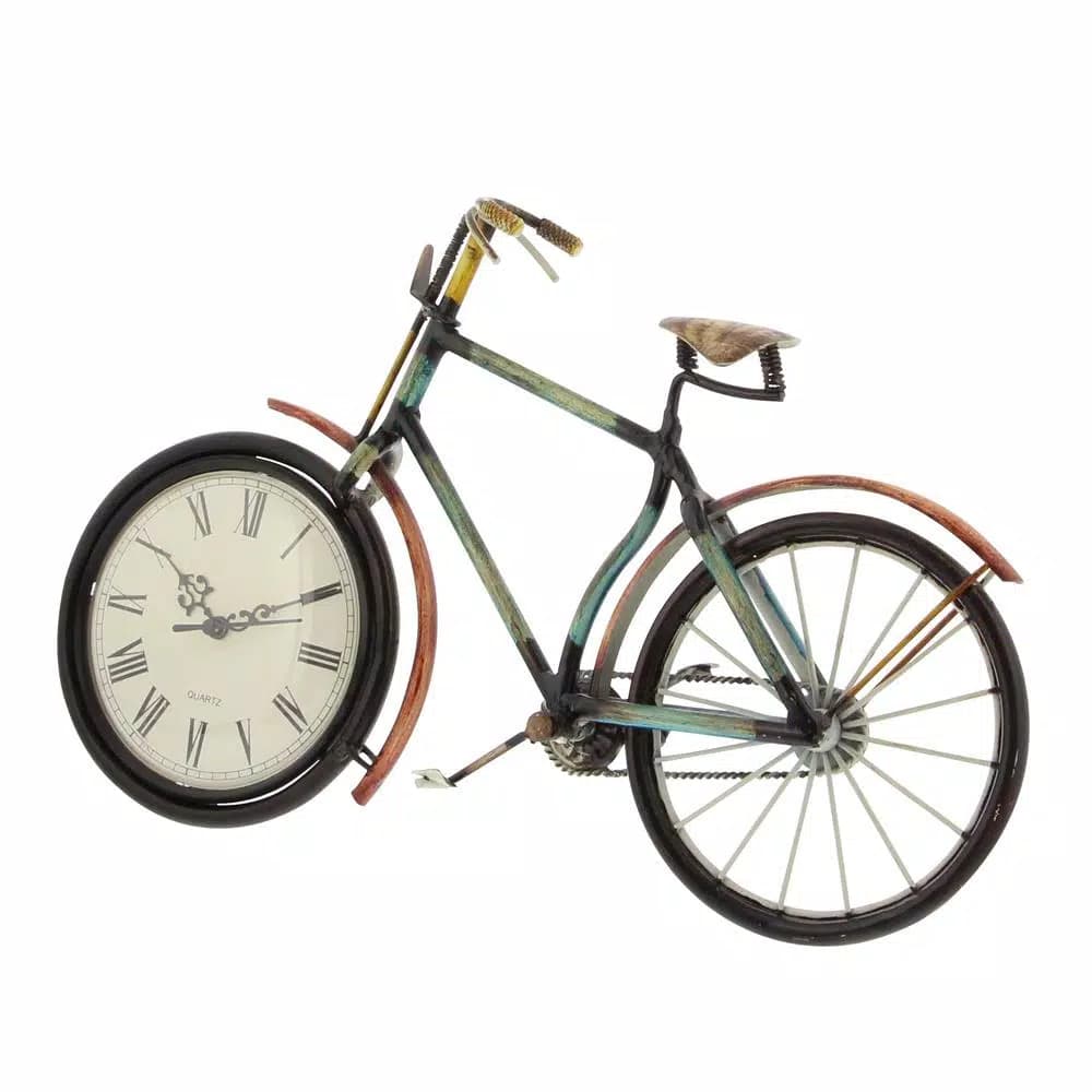 LITTON LANE 10 x 16 in. Vintage Rustic Iron Bicycle Frame Analog Clock