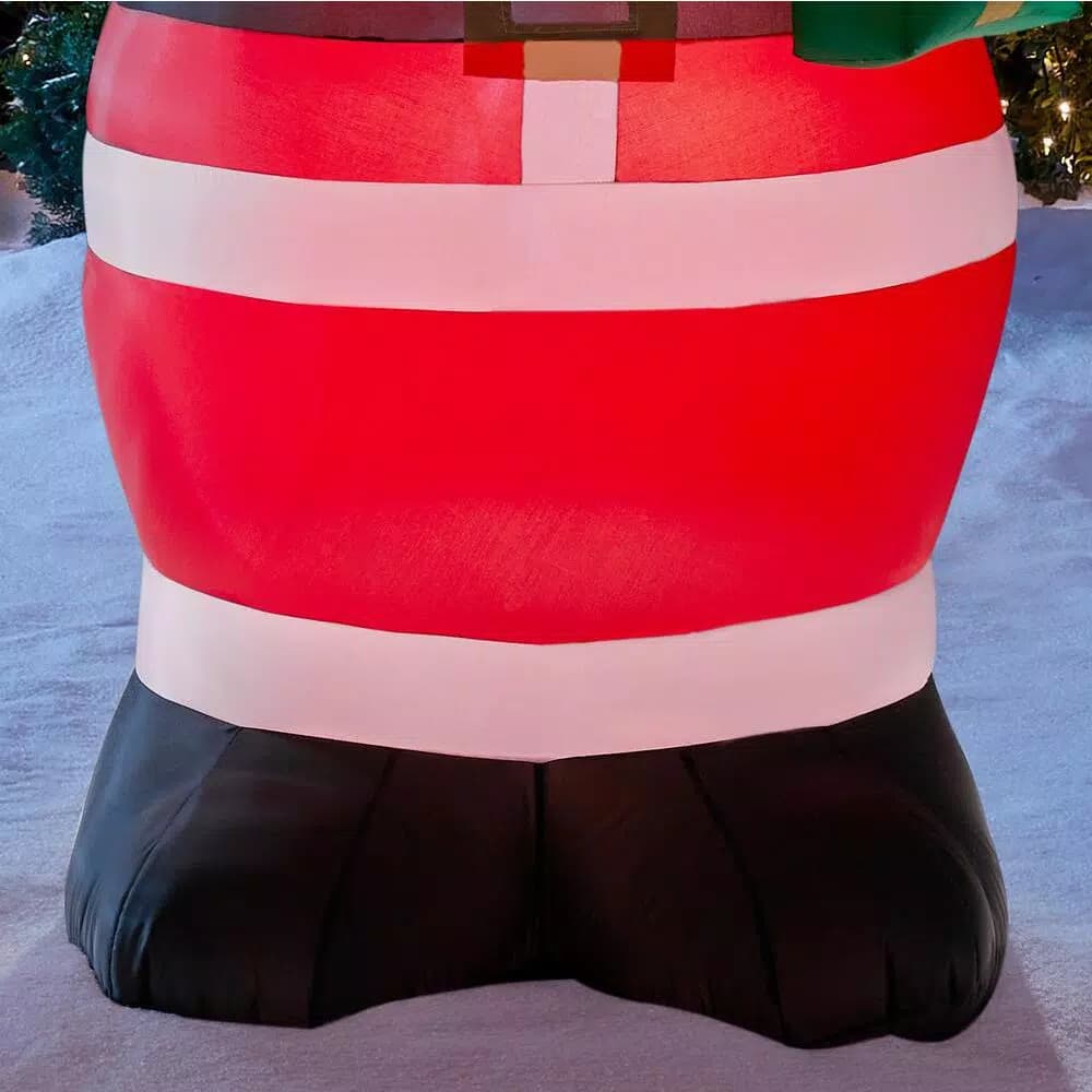 Home Accents Holiday 6.5 ft. Airblown Inflatable Santa with Present, LED Holiday Decoration