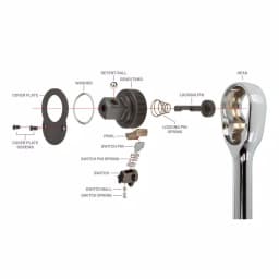 Tekton 1/4 in. Drive 3 in. 90-Tooth Quick-Release Stubby Ratchet thumbnail 7