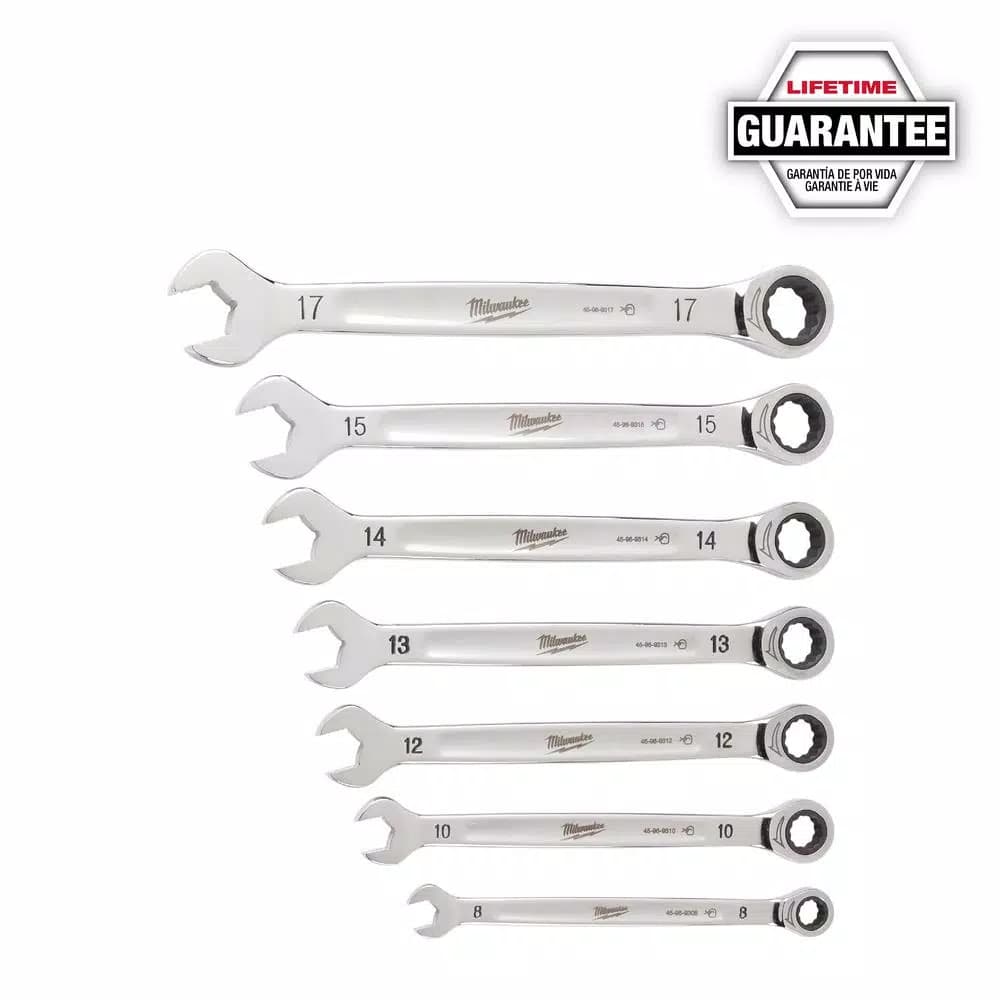 Milwaukee 7-Piece Metric Ratcheting Combination Wrench Set