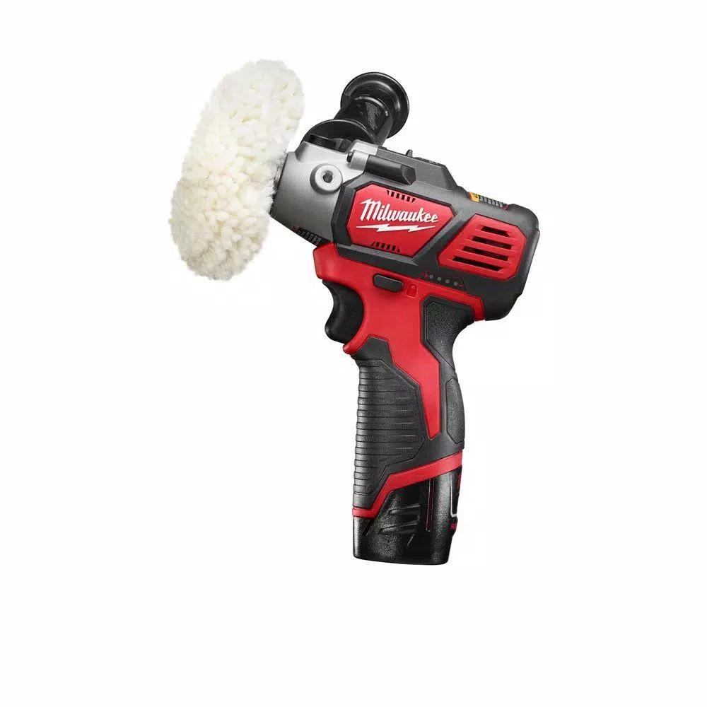 Milwaukee M12 12V Lithium-Ion Variable Speed Polisher/Sander Kit with (2) 1.5 Ah Batteries, Charger & Tool Bag
