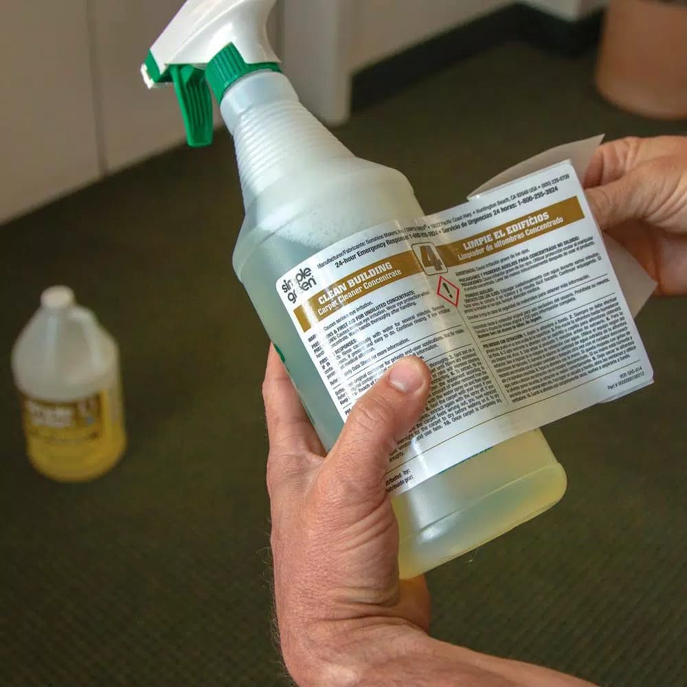 Simple Green Clean Building Carpet Cleaner Secondary Labels, Bilingual, 10-Pack