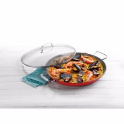 Cuisinart 15 in. Stainless Steel Nonstick Grill Pan with Glass Lid, Red thumbnail 2