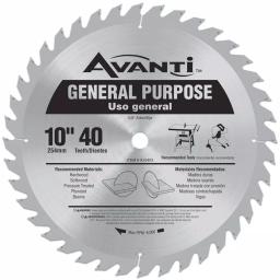 Avanti 10 in. 40-Teeth General-Purpose Carbide Circular Saw Blade thumbnail 1