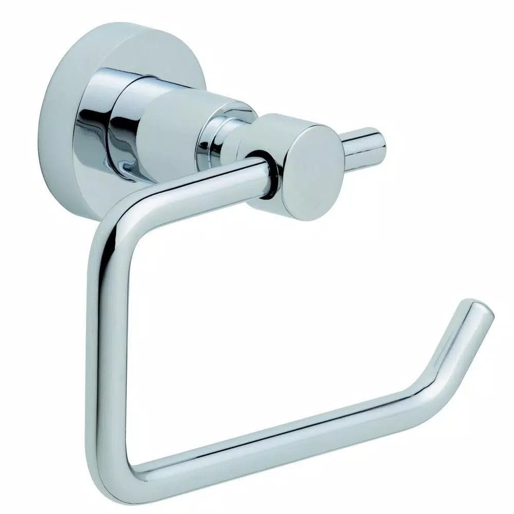 No Drilling Required Loxx Single Post Toilet Paper Holder, Modern Chrome Zinc Design, No-Drill Mounting
