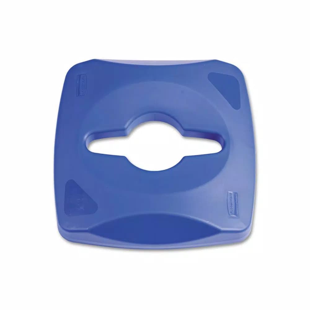 Rubbermaid Commercial Products Rubbermaid Commercial Untouchable 23 Gal. Blue Square Recycling Bin Lid, Slotted Top