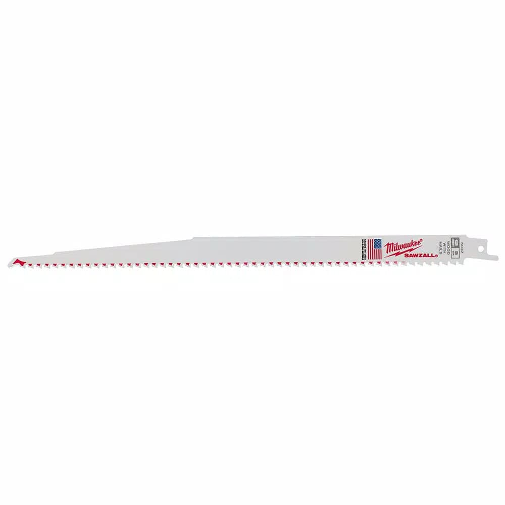 Milwaukee 12 in. 5 TPI Wood Cutting Reciprocating Saw Blades, Bi-Metal (5 Pack)
