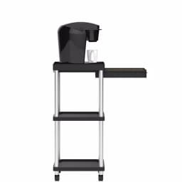 Mind Reader 3-Tier 7-Compartment Rolling Black Coffee Cart with Storage Drawer thumbnail 2