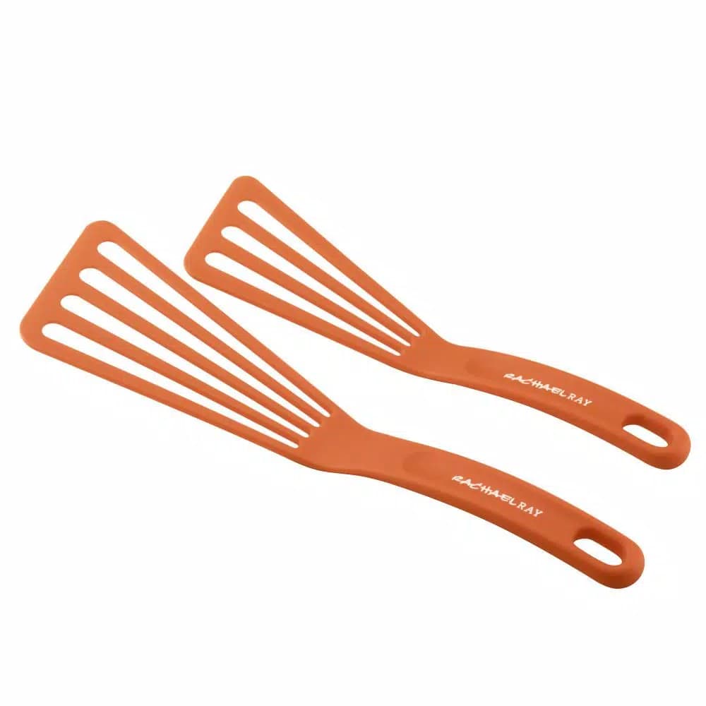 Rachael Ray Orange Silicone and Nylon Kitchen Utensil Set, 6-Piece Baking Tool Set
