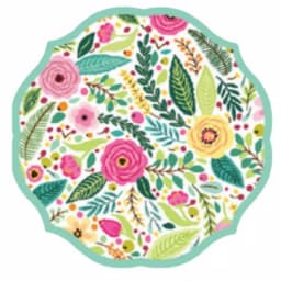 Sugar Plum Party SugarPlum Collection Spring Blossoms Dessert Plates, Ruffled Floral with Rose Gold Rim (Set of 16) thumbnail 1