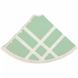 VHC Brands 48 in. Mint Margot Farmhouse Christmas Tree Skirt with Diamond Lace and Chambray thumbnail 3