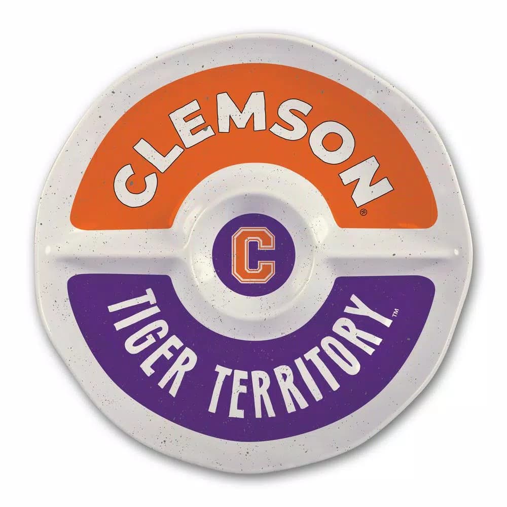 Magnolia Lane Clemson NCAA Officially Licensed 15 in. Melamine Chip and Dip Serving Tray