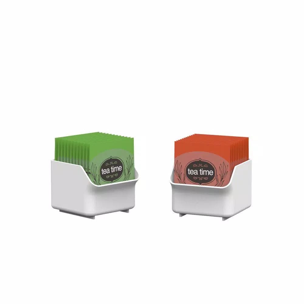 Mind Reader Clutch 6-Drawer White Tea Bag Holder and Organizer - Holds 90 Tea Bags