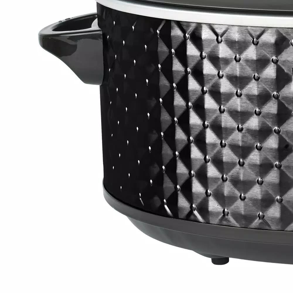 Brentwood Appliances 7 Qt. Black Slow Cooker with Removable Ceramic Pot and Tempered Glass Lid