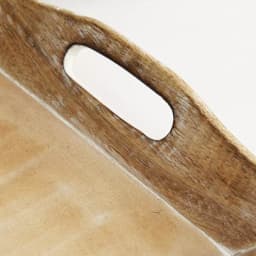 LITTON LANE Distressed Brown Decorative Wooden Trays, Set of 2, Mango Wood & MDF thumbnail 3