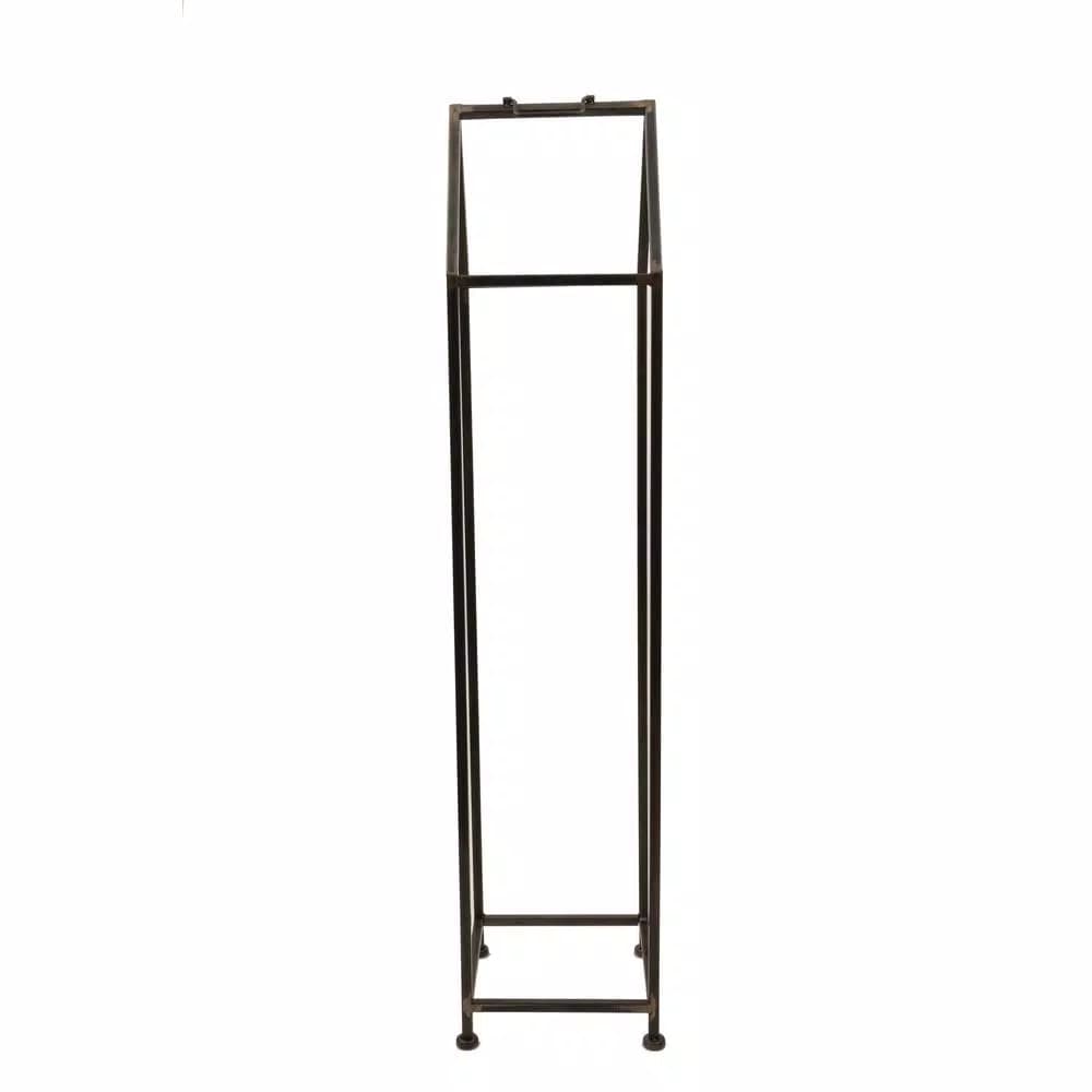 3R Studios House Shaped Metal Log Holder - Black Distressed Iron Firewood Storage