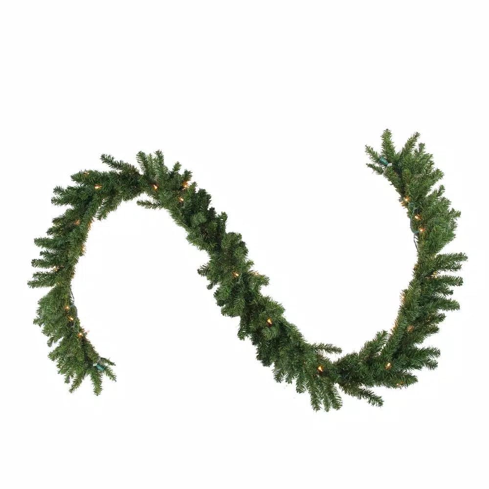 Northlight 9 ft. Pre-Lit Canadian Pine Artificial Christmas Garland with 50 Clear Mini Lights