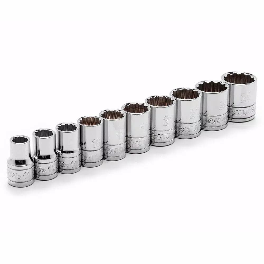 Husky 22-Piece 1/2 in. Drive Ratchet and SAE/Metric Socket Set